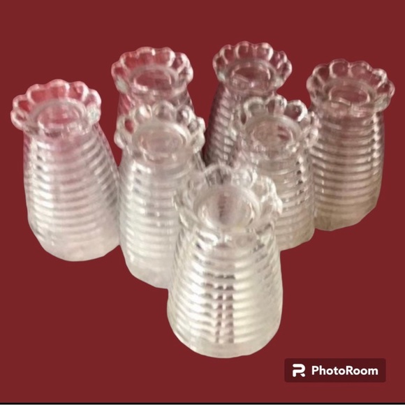 Anchor Hocking Bubble Base Depression Glass Tumbler Parfait Set of 7 - Picture 2 of 6